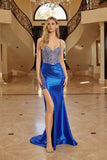 Nox Anabel C1832 Fitted Shimmer Jersey Spaghetti Strap Prom Gown