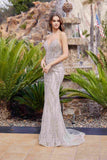 Nox Anabel C1833 Strapless Beaded Gown With Peaked Neckline Prom Gown