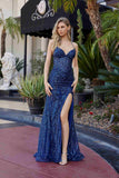 Nox Anabel C1836 Beaded Tulle Gown Lace Up Bodice Prom Gown