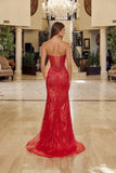 Nox Anabel C1848 Fitted Beaded Tulle Strapless Keyhole Bodice Prom Gown