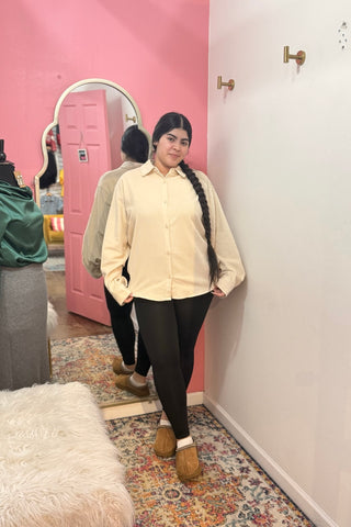 Vanilla Corduroy Shirt| Shacket