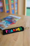 Teacher Wristlet Seed Bead Keychain