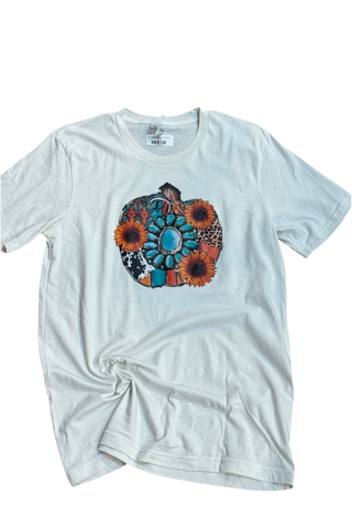 KJ Kreations Sunflower Pumpkin Tee (Size M)