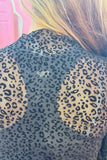 Flocked Sheer Leopard Mesh Top