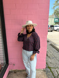 Plaid Velvety Blouse