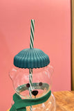 🧸Be Mine Bear Glass Tumbler with Straw