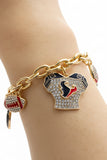 Game Day Glam Texans Charm Bracelet