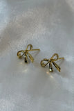 Minimalist Ribbon Bow Stud Earrings