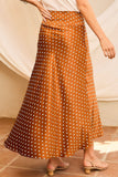 🤎Caffe Mocha Chic Knot Side Polka Dot Skirt