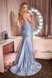 Ladivine CA121 Long Fitted Gown Embellished Corset Bodice Sweetheart