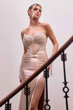 Ladivine CA121 Long Fitted Gown Embellished Corset Bodice Sweetheart