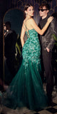 Ladivine CB112 Floor Length Butterfly Print Mermaid Gown