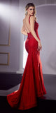 Cinderella Divine CB119 Floor Length Fitted Hot Stone Gown