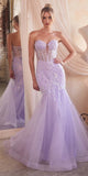 Ladivine CB139 Long Strapless Fitted Embellished Mermaid Gown
