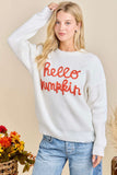 🧡 Hello Pumpkin Embroidered Knit Sweater