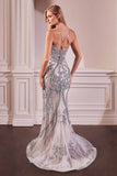 Ladivine CC0240 Dress Pearl Embellished Fit & Flare Gown