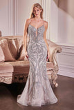 Ladivine CC0240 Dress Pearl Embellished Fit & Flare Gown