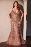 Ladivine CC0389C Dress Lace Embellished Fitted Gown