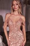 Ladivine CC0689 Dress Off The Shoulder Crystal Embellished Gown