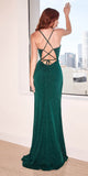 Cinderella Divine CC1618 Long Glitter Fitted Gown with Slit