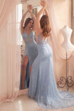 Ladivine CC2167 Long Sleeveless Sheer Boned Embellished Bodice Gown