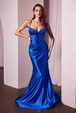 Ladivine CC2397 Dress Glitter Dusted Fitted Stretch Satin Gown