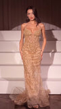 Ladivine CC2403 Dress Pearl & Lace Embellished Fit & Flare Gown