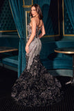 Ladivine CC2488 Fitted Mermaid Gown Plunging Neckline