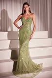Ladivine CC416 Dress Sequin Strapless Fitted Gown