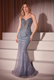 Ladivine CC416 Dress Sequin Strapless Fitted Gown
