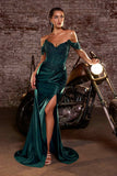 Ladivine CC456 Glitter Satin Strech Fitted Evening Gown