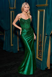 Ladivine CC475 Dress Strapless Fitted Prom Gown With Lace Detailing