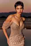Ladivine CC477 Dress Beaded Off The Shoulder Mermaid Prom Dress