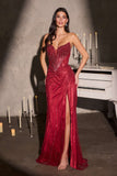 CLEARANCE - Ladivine CC492 Beaded Detachable Tulle Overskirt Fitted Mocha Gold Gown (Size 12)