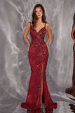 Ladivine CC498 Radiating Glamour Thigh High Slit Formal Gown