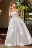 Ladivine CC511W Strapless A-Line Off White Bridal Gown