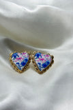 Bridgerton Vintage Florals Heart Stud Earrings