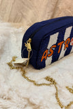 Astros Striped Beaded Game Day Crossbody Bag