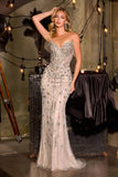 Ladivine CC8271 Red Carpet Glamour Crystal Embellished Fitted Gown