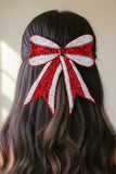 Red Zone Sequin Beaded Bow