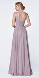 CLEARANCE - Cinderella Divine CD0133 Floor Length A-Line Chiffon Gown (Size M)