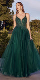 Cinderella Divine CD0154 Long Dress Beaded Applique Bodice Layered Tulle Skirt