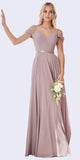 Cinderella Divine CD0156 Long Off The Shoulder Chiffon Gown Corset Back