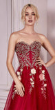 Cinderella Divine CD0191 Strapless Layered Tulle Gown
