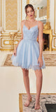 Ladivine CD0213 Short A-Line and Glitter Tulle Dress