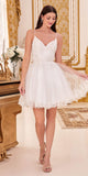 Ladivine CD0213 Short A-Line and Glitter Tulle Dress