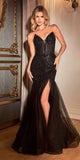 Cinderella Divine CD0214 Strapless Pointed Cup Beaded Mermaid Dress
