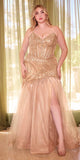 Cinderella Divine CD0214 Strapless Pointed Cup Beaded Mermaid Dress