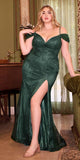 Ladivine CD0219 Long Off the Shoulder Sequin and Beaded Gown