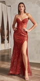 Ladivine CD0227 Long Strapless Embellished Beaded Formal Gown